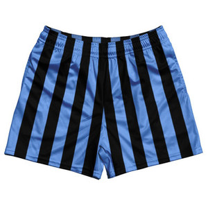 Carolina Blue & Black Rugby Gym Short 5 Inch Inseam With Pockets Made In USA - Carolina Blue & Black Carolina Blue & Black Rugby Gym Short 5 Inch Inseam With Pockets Made In USA - Carolina Blue & Black