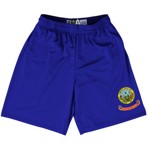 Idaho US State Flag Lacrosse Shorts Made In USA by Lacrosse Shorts Idaho US State Flag Lacrosse Shorts Made In USA by Lacrosse Shorts
