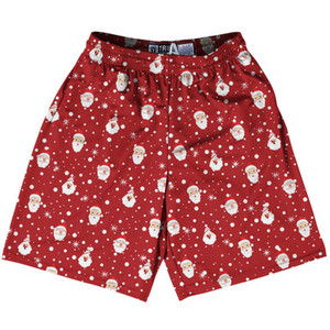 Santa Claus Lacrosse Shorts Made In USA - Red Santa Claus Lacrosse Shorts Made In USA - Red