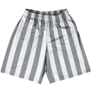 Dark Gray & White Vertical Stripe Basketball Practice Shorts Made In USA by Ultras Basketball Dark Gray & White Vertical Stripe Basketball Practice Shorts Made In USA by Ultras Basketball