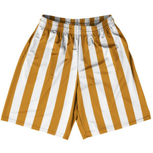 Burnt Orange & White Vertical Stripe Basketball Practice Shorts Made In USA by Ultras Basketball Burnt Orange & White Vertical Stripe Basketball Practice Shorts Made In USA by Ultras Basketball
