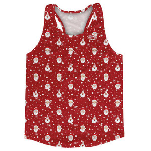 Santa Claus Running Tank Top Racerback Track and Cross Country Singlet Jersey Made In USA - Red Santa Claus Running Tank Top Racerback Track and Cross Country Singlet Jersey Made In USA - Red