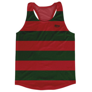 Elm Street Running Tank Top Racerback Track and Cross Country Singlet Jersey Made In USA-Red Green Elm Street Running Tank Top Racerback Track and Cross Country Singlet Jersey Made In USA-Red Green
