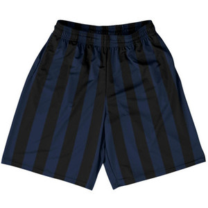 Navy Blue & Black Vertical Stripe Basketball Practice Shorts Made In USA by Ultras Basketball Navy Blue & Black Vertical Stripe Basketball Practice Shorts Made In USA by Ultras Basketball