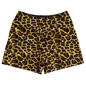 Cheetah Print Rugby Gym Short 5 Inch Inseam With Pockets Made In USA - Yellow Cheetah Print Rugby Gym Short 5 Inch Inseam With Pockets Made In USA - Yellow