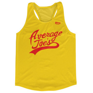 Average Joes Cursive Logo Running Racerback Tank Track Singlet Jersey Made In USA - Yellow Average Joes Cursive Logo Running Racerback Tank Track Singlet Jersey Made In USA - Yellow
