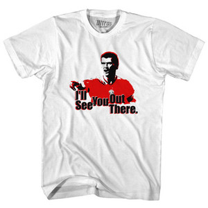 United Keane I'll See You Out There Womens Cotton Soccer Junior Cut T-shirt-White United Keane I'll See You Out There Womens Cotton Soccer Junior Cut T-shirt-White