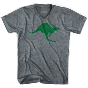 Australia Aussie Kangaroo Adult Tri-Blend V-neck Womens Soccer Junior Cut T-shirt-Athletic Grey Australia Aussie Kangaroo Adult Tri-Blend V-neck Womens Soccer Junior Cut T-shirt-Athletic Grey