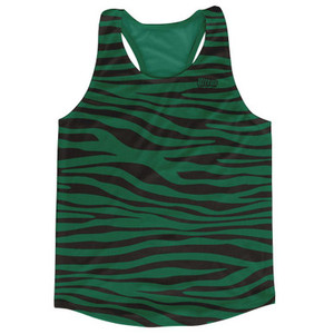 Hunter Green & Black Zebra Running Tank Top Racerback Track & Cross Country Singlet Jersey Made In USA - Hunter Green & Black Hunter Green & Black Zebra Running Tank Top Racerback Track & Cross Country Singlet Jersey Made In USA - Hunter Green & Black