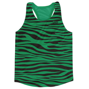 Kelly Green & Black Zebra Running Tank Top Racerback Track & Cross Country Singlet Jersey Made In USA - Kelly Green & Black Kelly Green & Black Zebra Running Tank Top Racerback Track & Cross Country Singlet Jersey Made In USA - Kelly Green & Black