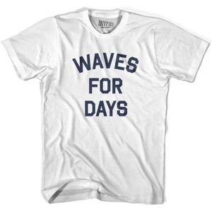 Waves for Days Womens Cotton Soccer Junior Cut T-shirt - White Waves for Days Womens Cotton Soccer Junior Cut T-shirt - White