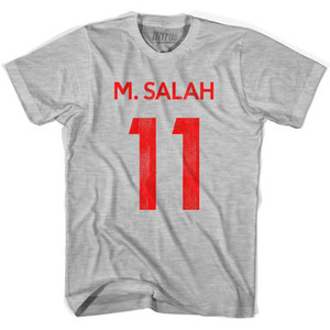 M. Salah 11 Liverpool Womens Cotton Soccer Junior Cut T-shirt-Grey Heather M. Salah 11 Liverpool Womens Cotton Soccer Junior Cut T-shirt-Grey Heather