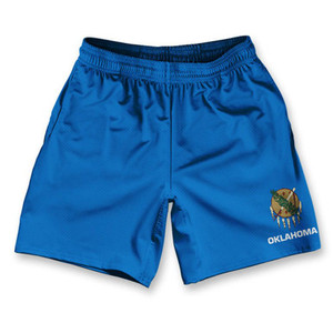 Oklahoma State Flag Athletic Running Fitness Exercise Shorts 7" Inseam Made in USA - Blue Oklahoma State Flag Athletic Running Fitness Exercise Shorts 7" Inseam Made in USA - Blue