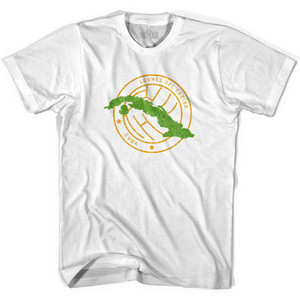 Cuba Soccer Crest Womens Cotton Soccer Junior Cut T-shirt-White Cuba Soccer Crest Womens Cotton Soccer Junior Cut T-shirt-White