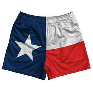 Texas State Flag Rugby Gym Short 5 Inch Inseam With Pockets Made In USA - Blue Red Texas State Flag Rugby Gym Short 5 Inch Inseam With Pockets Made In USA - Blue Red