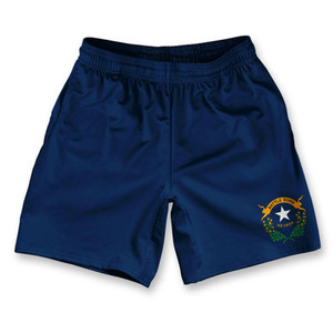 Nevada State Flag Athletic Running Fitness Exercise Shorts 7" Inseam Made in USA - Blue Nevada State Flag Athletic Running Fitness Exercise Shorts 7" Inseam Made in USA - Blue