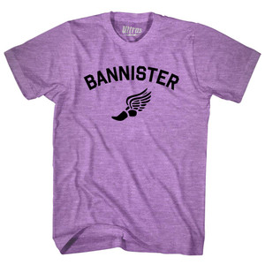 Bannister Track Running Winged Foot Adult Tri-Blend T-shirt - Athletic Purple Bannister Track Running Winged Foot Adult Tri-Blend T-shirt - Athletic Purple