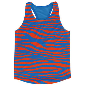 Royal Blue & Tennessee Orange Zebra Running Tank Top Racerback Track & Cross Country Singlet Jersey Made In USA-Royal Blue & Tennessee Orange Royal Blue & Tennessee Orange Zebra Running Tank Top Racerback Track & Cross Country Singlet Jersey Made In USA-Royal Blue & Tennessee Orange