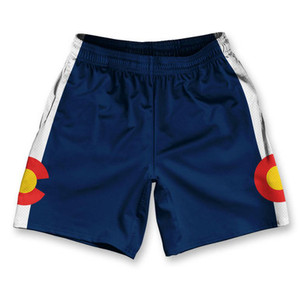 Colorado State Flag Athletic Running Fitness Exercise Shorts 7" Inseam Made in USA - Blue White Colorado State Flag Athletic Running Fitness Exercise Shorts 7" Inseam Made in USA - Blue White