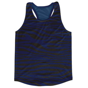 Navy Blue & Black Zebra Running Tank Top Racerback Track & Cross Country Singlet Jersey Made In USA-Navy Blue & Black Navy Blue & Black Zebra Running Tank Top Racerback Track & Cross Country Singlet Jersey Made In USA-Navy Blue & Black
