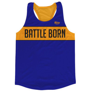 Battle Born Finish Line Running Tank Top Racerback Track & Cross Country Singlet Jersey Made In USA-Yellow Blue Battle Born Finish Line Running Tank Top Racerback Track & Cross Country Singlet Jersey Made In USA-Yellow Blue