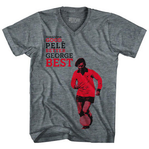 George Best Good, Better Best Soccer United Adult Tri-Blend V-neck Womens Soccer Junior Cut T-shirt-Athletic Grey George Best Good, Better Best Soccer United Adult Tri-Blend V-neck Womens Soccer Junior Cut T-shirt-Athletic Grey