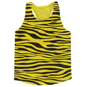Yellow & Black Zebra Running Tank Top Racerback Track & Cross Country Singlet Jersey Made In USA-Yellow & Black Yellow & Black Zebra Running Tank Top Racerback Track & Cross Country Singlet Jersey Made In USA-Yellow & Black