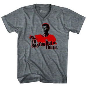 United Keane I'll See You Out There Adult Tri-Blend V-neck Womens Soccer Junior Cut T-shirt-Athletic Grey United Keane I'll See You Out There Adult Tri-Blend V-neck Womens Soccer Junior Cut T-shirt-Athletic Grey