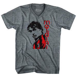 Maldini Ac Milan Adult Tri-Blend V-neck Womens Soccer Junior Cut T-shirt-Athletic Grey Maldini Ac Milan Adult Tri-Blend V-neck Womens Soccer Junior Cut T-shirt-Athletic Grey