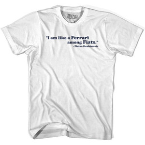 Zlatan Quote I Am Like A Ferrari Amoung Fiats Womens Cotton Soccer Junior Cut T-shirt - White Zlatan Quote I Am Like A Ferrari Amoung Fiats Womens Cotton Soccer Junior Cut T-shirt - White