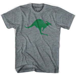 Australia Aussie Kangaroo Womens Tri-Blend Soccer Junior Cut T-shirt-Athletic Grey Australia Aussie Kangaroo Womens Tri-Blend Soccer Junior Cut T-shirt-Athletic Grey