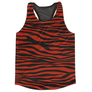 Black & Cardinal Red Zebra Running Tank Top Racerback Track & Cross Country Singlet Jersey Made In USA - Black & Cardinal Red Black & Cardinal Red Zebra Running Tank Top Racerback Track & Cross Country Singlet Jersey Made In USA - Black & Cardinal Red