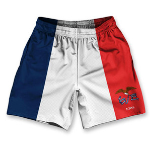 Iowa State Flag Athletic Running Fitness Exercise Shorts 7" Inseam Made in USA - Blue White Red Iowa State Flag Athletic Running Fitness Exercise Shorts 7" Inseam Made in USA - Blue White Red