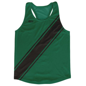 Hunter Green & Black Sash Running Tank Top Racerback Track & Cross Country Singlet Jersey Made In USA - Black & Hunter Green Hunter Green & Black Sash Running Tank Top Racerback Track & Cross Country Singlet Jersey Made In USA - Black & Hunter Green