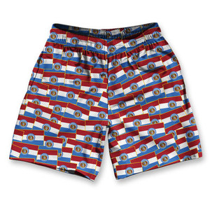 Missouri State Athletic Running Fitness Exercise Shorts 7" Inseam Made in USA - Blue White Red Missouri State Athletic Running Fitness Exercise Shorts 7" Inseam Made in USA - Blue White Red