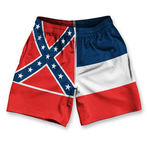 Mississippi State Flag Athletic Running Fitness Exercise Shorts 7" Inseam Made in USA - Blue White Red Mississippi State Flag Athletic Running Fitness Exercise Shorts 7" Inseam Made in USA - Blue White Red