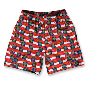 Georgia State Athletic Running Fitness Exercise Shorts 7" Inseam Made in USA - Blue White Red Georgia State Athletic Running Fitness Exercise Shorts 7" Inseam Made in USA - Blue White Red