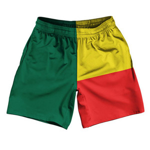 Benin Country Flag Athletic Running Fitness Exercise Shorts 7" Inseam Made In USA - Red Green Benin Country Flag Athletic Running Fitness Exercise Shorts 7" Inseam Made In USA - Red Green