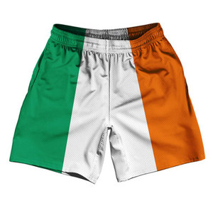 Ireland Country Flag Athletic Running Fitness Exercise Shorts 7" Inseam Made In USA - Green White Orange Ireland Country Flag Athletic Running Fitness Exercise Shorts 7" Inseam Made In USA - Green White Orange