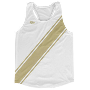 White & Gold Vegas Sash Running Tank Top Racerback Track & Cross Country Singlet Jersey Made In USA - White & Gold Vegas White & Gold Vegas Sash Running Tank Top Racerback Track & Cross Country Singlet Jersey Made In USA - White & Gold Vegas