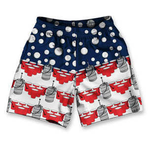 USA Patriotic Beer Pong Athletic Running Fitness Exercise Shorts 7" Inseam Made in USA - Blue White USA Patriotic Beer Pong Athletic Running Fitness Exercise Shorts 7" Inseam Made in USA - Blue White