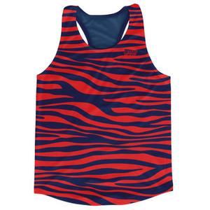 Navy Blue & Red Zebra Running Tank Top Racerback Track & Cross Country Singlet Jersey Made In USA-Navy Blue & Red Navy Blue & Red Zebra Running Tank Top Racerback Track & Cross Country Singlet Jersey Made In USA-Navy Blue & Red