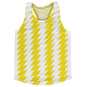 Ultras Yellow & Black Lighting Running Track Cross Country Racerback Tops Made In USA - Yellow & White Ultras Yellow & Black Lighting Running Track Cross Country Racerback Tops Made In USA - Yellow & White