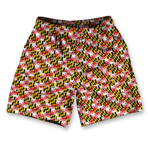 Maryland State Athletic Running Fitness Exercise Shorts 7" Inseam Made in USA - White Red Yellow Maryland State Athletic Running Fitness Exercise Shorts 7" Inseam Made in USA - White Red Yellow