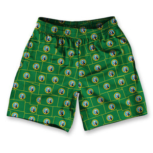 Washington State Athletic Running Fitness Exercise Shorts 7" Inseam Made in USA - Green Washington State Athletic Running Fitness Exercise Shorts 7" Inseam Made in USA - Green