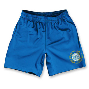 South Dakota State Flag Athletic Running Fitness Exercise Shorts 7" Inseam Made in USA - Blue South Dakota State Flag Athletic Running Fitness Exercise Shorts 7" Inseam Made in USA - Blue