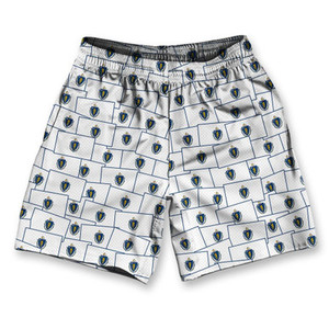 Massachusetts State Athletic Running Fitness Exercise Shorts 7" Inseam Made in USA - White Massachusetts State Athletic Running Fitness Exercise Shorts 7" Inseam Made in USA - White
