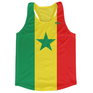 Senegal Country Flag Running Tank Top Racerback Track and Cross Country Singlet Jersey Made In USA - Red Yellow Green Senegal Country Flag Running Tank Top Racerback Track and Cross Country Singlet Jersey Made In USA - Red Yellow Green