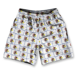 Illinois State Athletic Running Fitness Exercise Shorts 7" Inseam Made in USA - White Illinois State Athletic Running Fitness Exercise Shorts 7" Inseam Made in USA - White