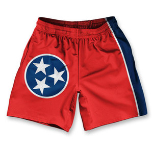 Tennessee State Flag Athletic Running Fitness Exercise Shorts 7" Inseam Made in USA - Blue Red White Tennessee State Flag Athletic Running Fitness Exercise Shorts 7" Inseam Made in USA - Blue Red White